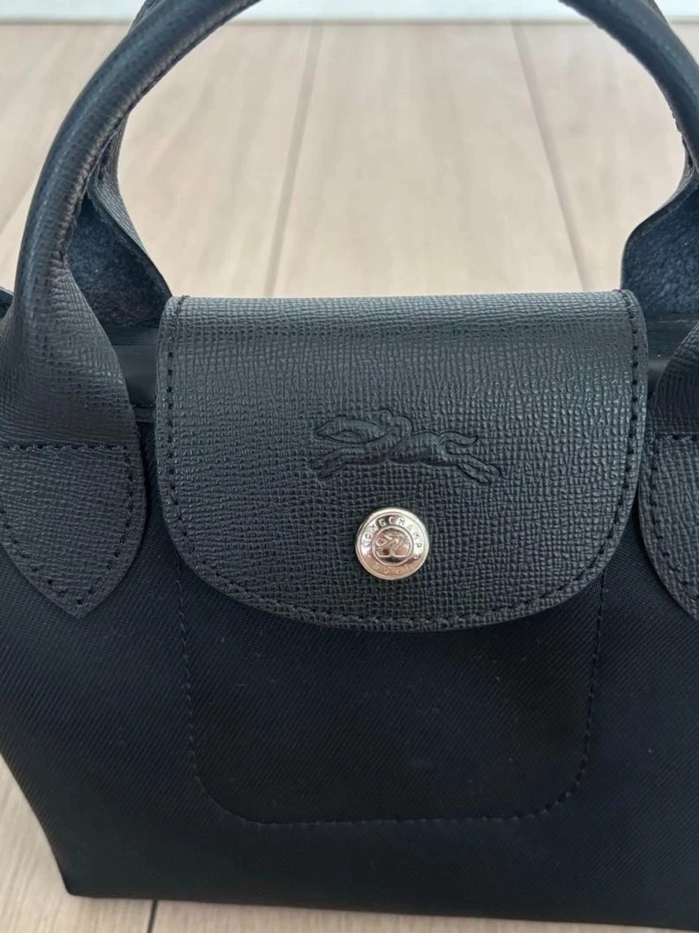 NWT Longchamp Le Pliage Energy Black Handbag Mini Pouch 2Way Crossbody Tote XS - Picture 3 of 7